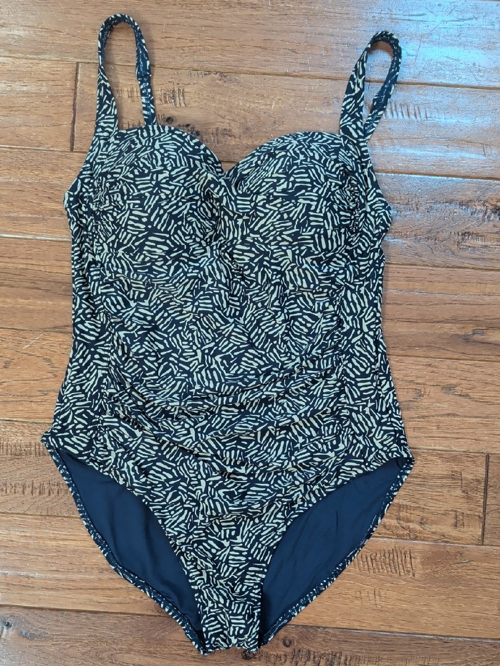 bond-eye Navy and Cream Patterned Multi Cup Fit One-Piece Swimsuit